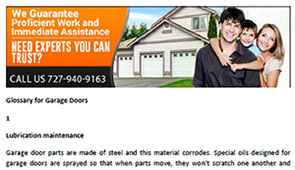 Glossary for Garage Doors in Belleair Beach - Click here to download